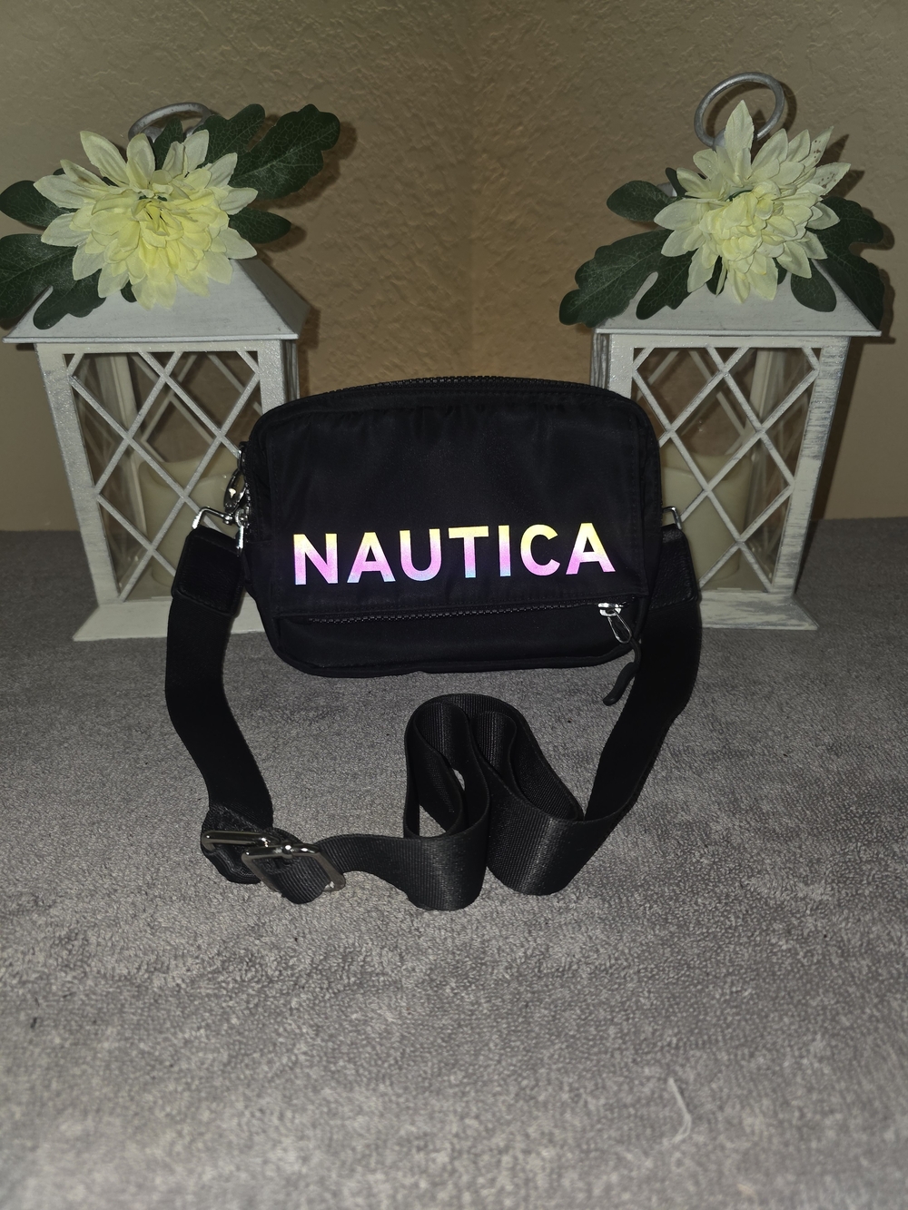 Nautica Black Compact Belt Bag with Adjustable Strap